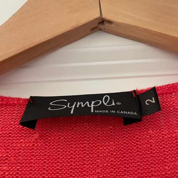 Sympli Layered Rib Knit Sweater Tunic Asymmetrical Coral - Picture 5 of 5